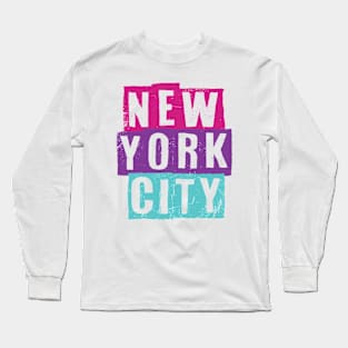 New York City - Vintage Look Text Long Sleeve T-Shirt